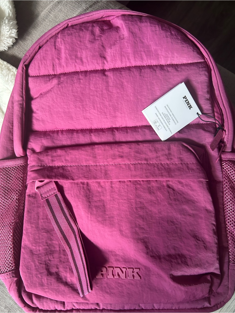PINK Victoria's Secret Hot Pink Quilted Everyday Backpack